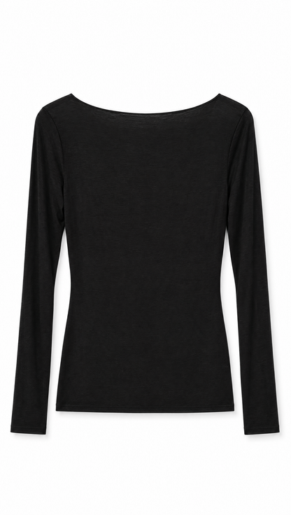 Longsleeve „Lotta“ in Schwarz – Flatlay