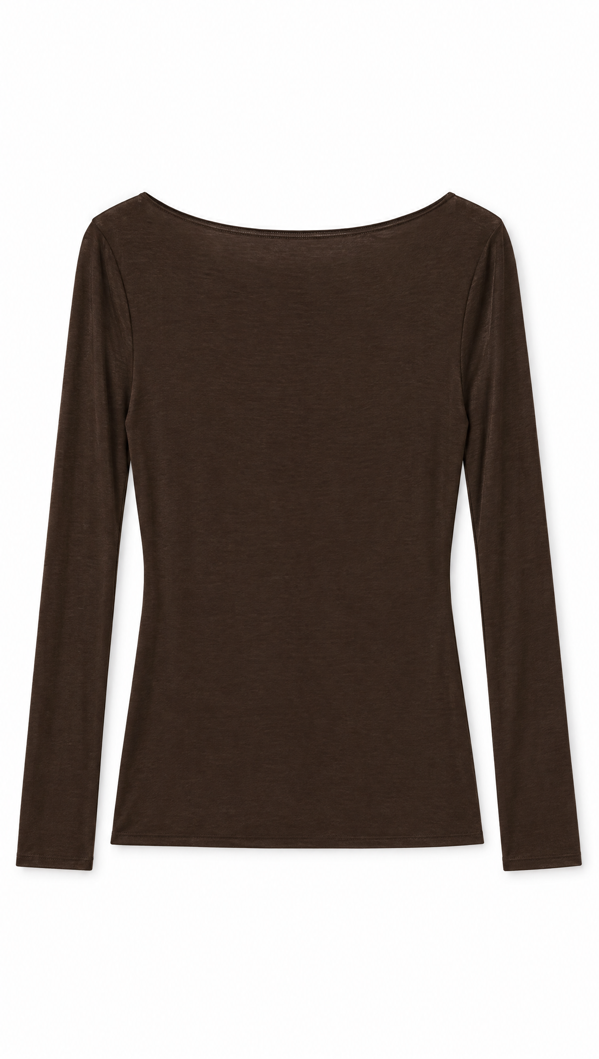 Longsleeve „Lotta“ in Schoko-Braun – Flatlay